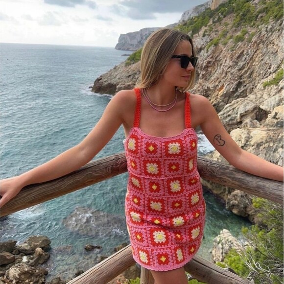 Zara Pink and Orange Spaghetti Strap Sundress Mini - Picture 3 of 10